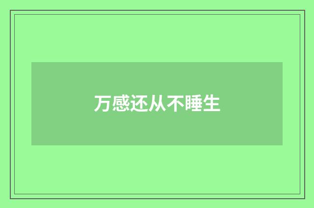 万感还从不睡生