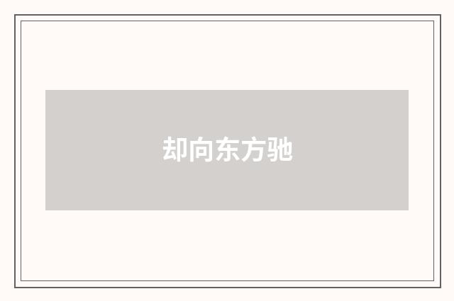 却向东方驰