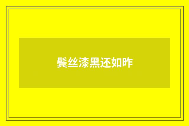 鬓丝漆黑还如昨