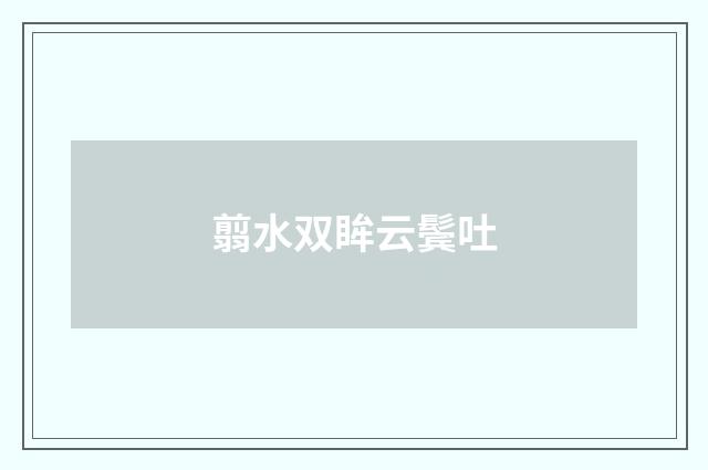 翦水双眸云鬓吐