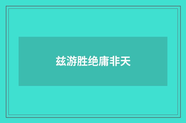 兹游胜绝庸非天