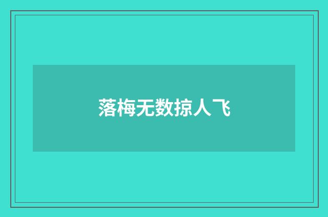 落梅无数掠人飞
