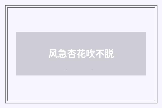风急杏花吹不脱