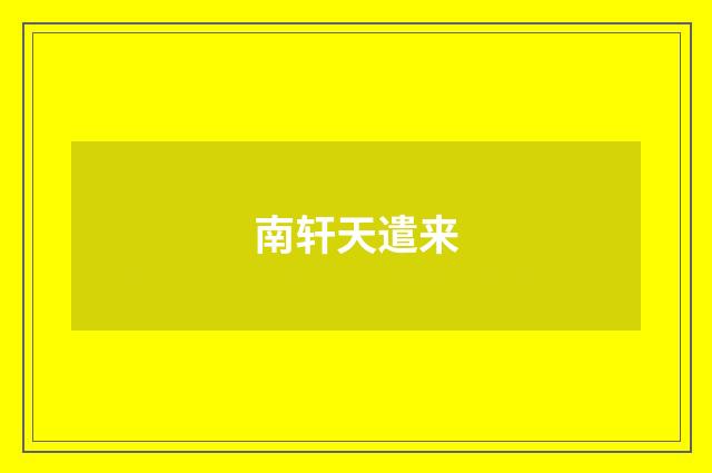 南轩天遣来
