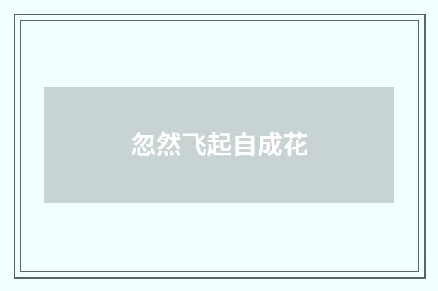 忽然飞起自成花