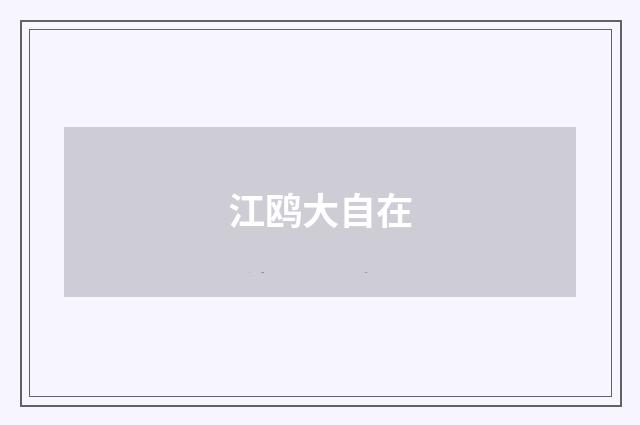 江鸥大自在