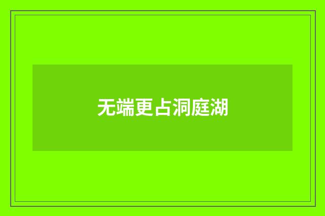 无端更占洞庭湖