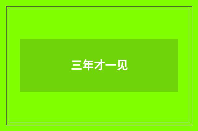 三年才一见