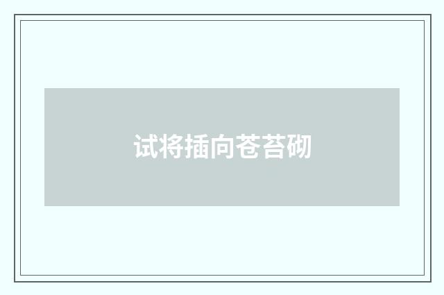 试将插向苍苔砌