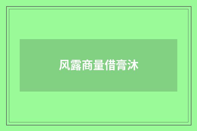 风露商量借膏沐