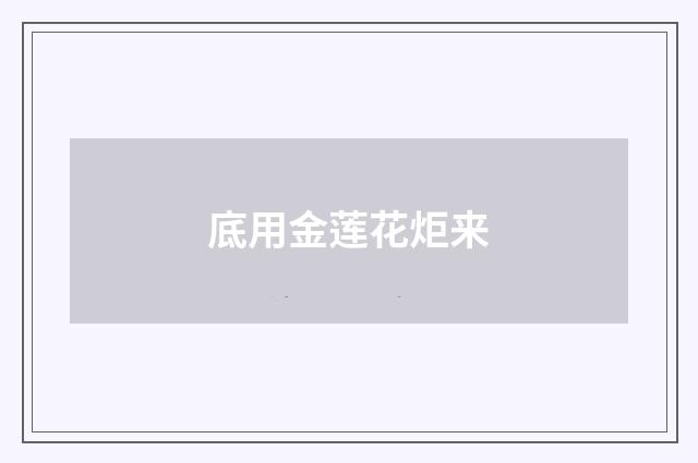 底用金莲花炬来
