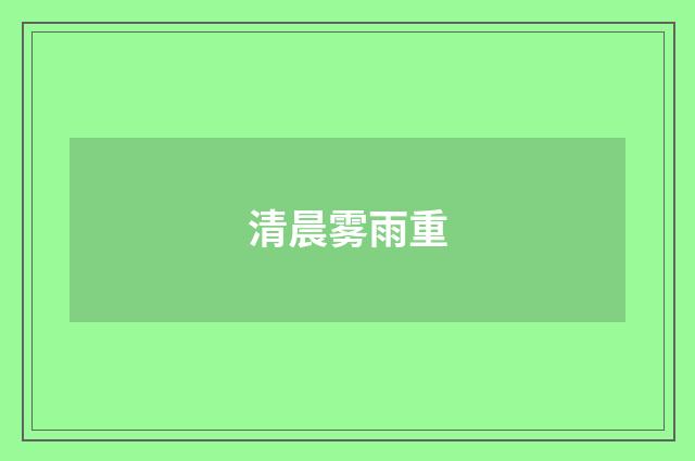 清晨雾雨重