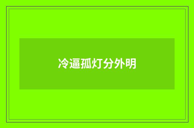 冷逼孤灯分外明