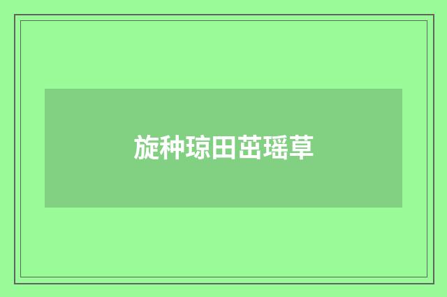 旋种琼田茁瑶草