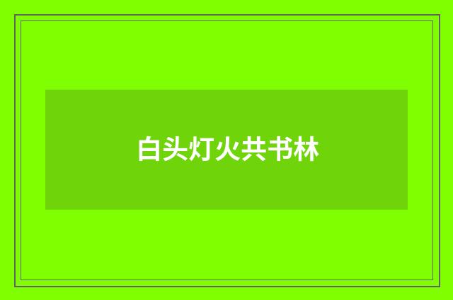 白头灯火共书林