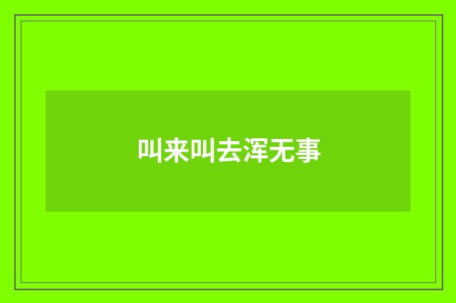 叫来叫去浑无事