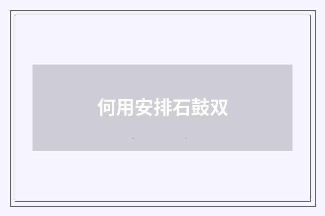 何用安排石鼓双