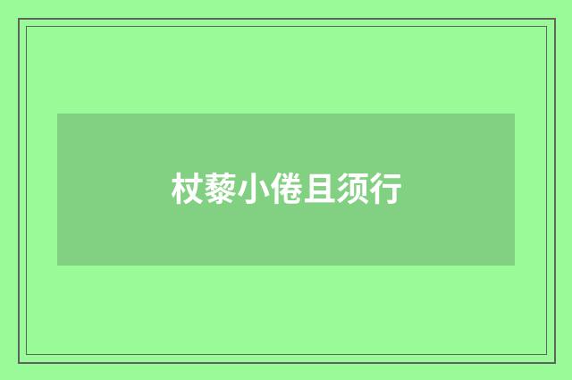 杖藜小倦且须行