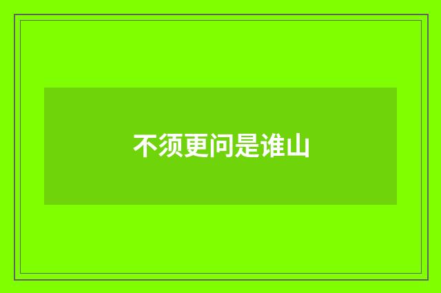 不须更问是谁山