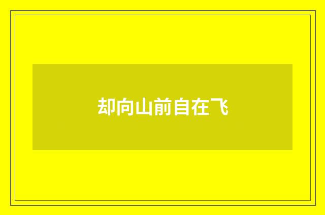 却向山前自在飞