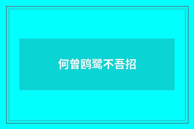 何曾鸥鹭不吾招