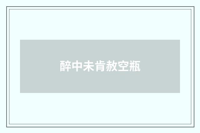 醉中未肯赦空瓶