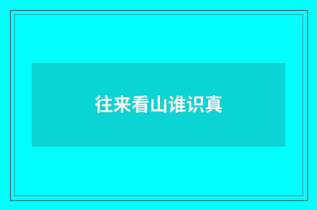 往来看山谁识真