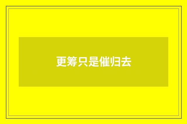 更筹只是催归去
