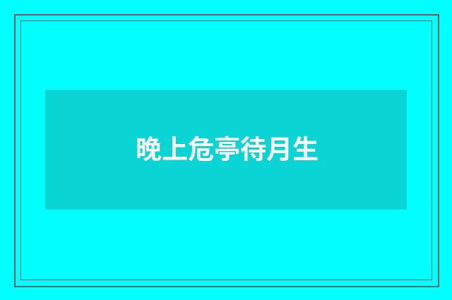 晚上危亭待月生