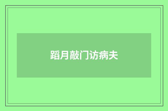 蹈月敲门访病夫