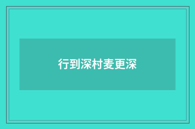 行到深村麦更深