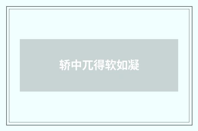 轿中兀得软如凝