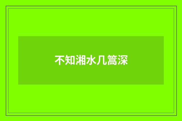 不知湘水几篙深