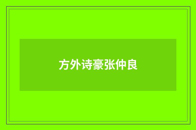 方外诗豪张仲良