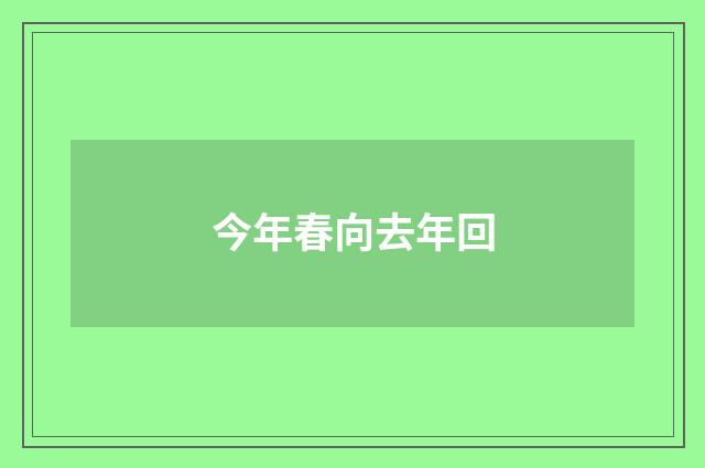 今年春向去年回