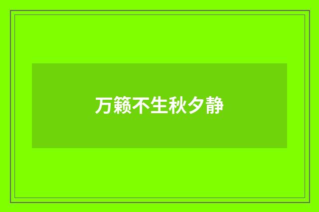 万籁不生秋夕静