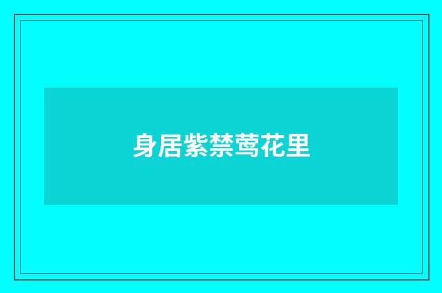 身居紫禁莺花里