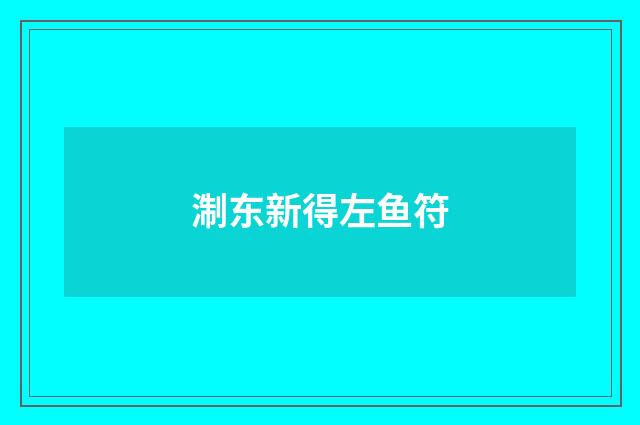 淛东新得左鱼符