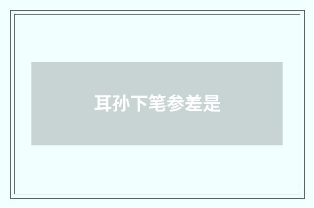 耳孙下笔参差是