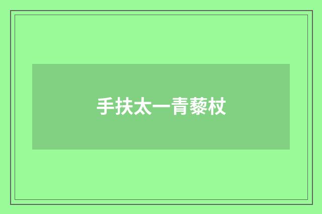 手扶太一青藜杖
