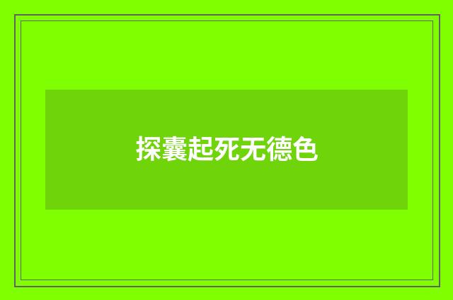 探囊起死无德色