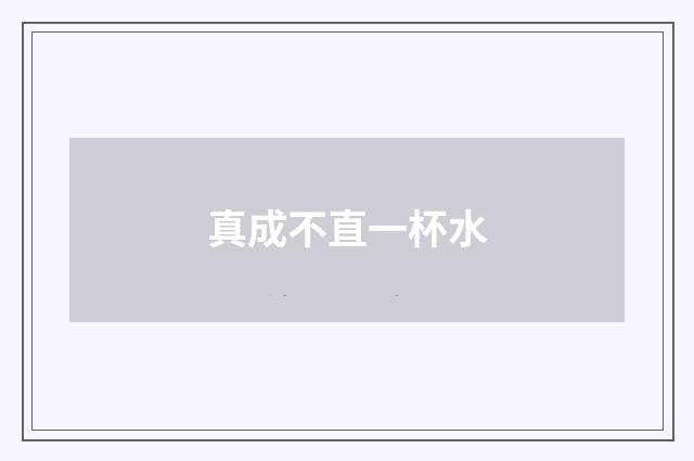 真成不直一杯水