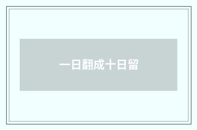 一日翻成十日留