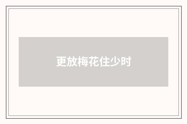 更放梅花住少时