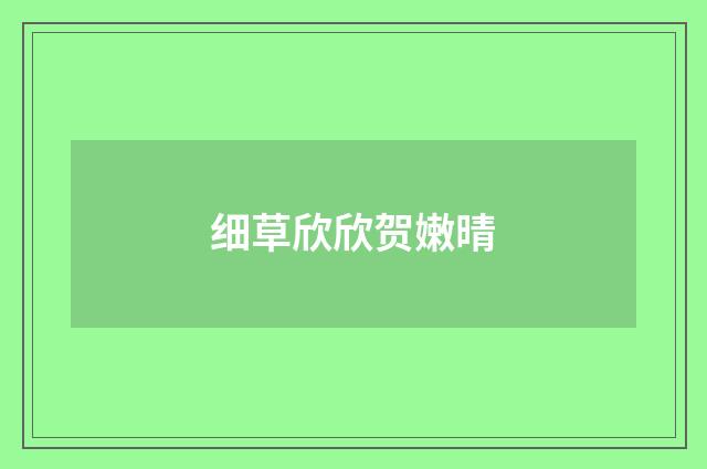 细草欣欣贺嫩晴