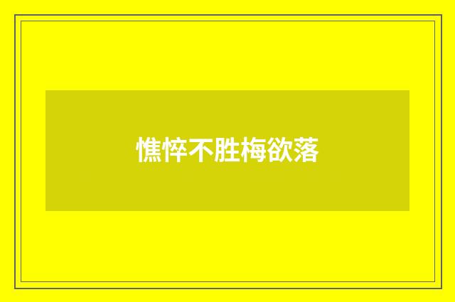 憔悴不胜梅欲落