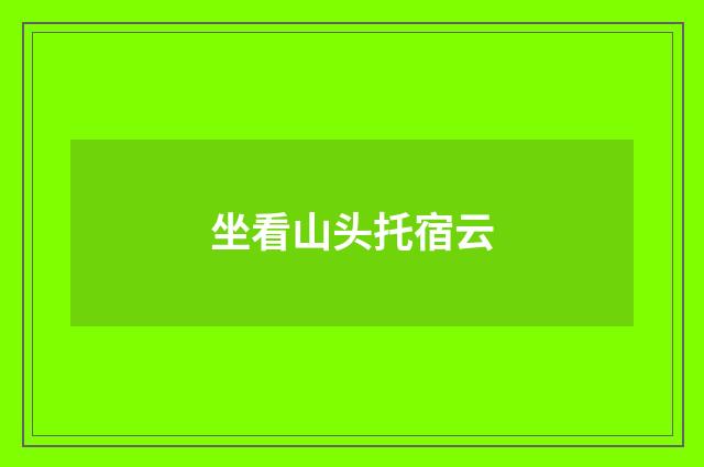 坐看山头托宿云