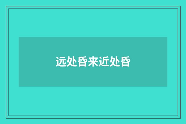 远处昏来近处昏