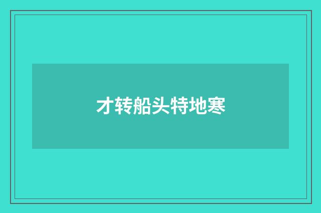 才转船头特地寒