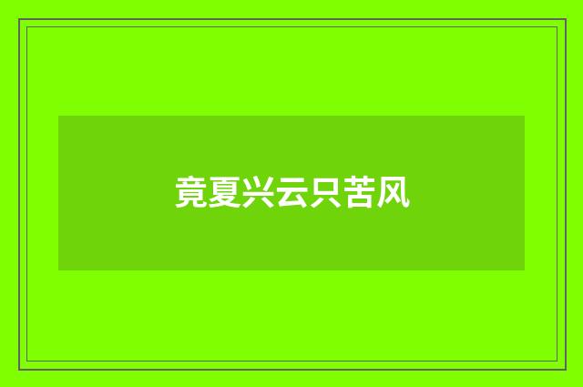 竟夏兴云只苦风
